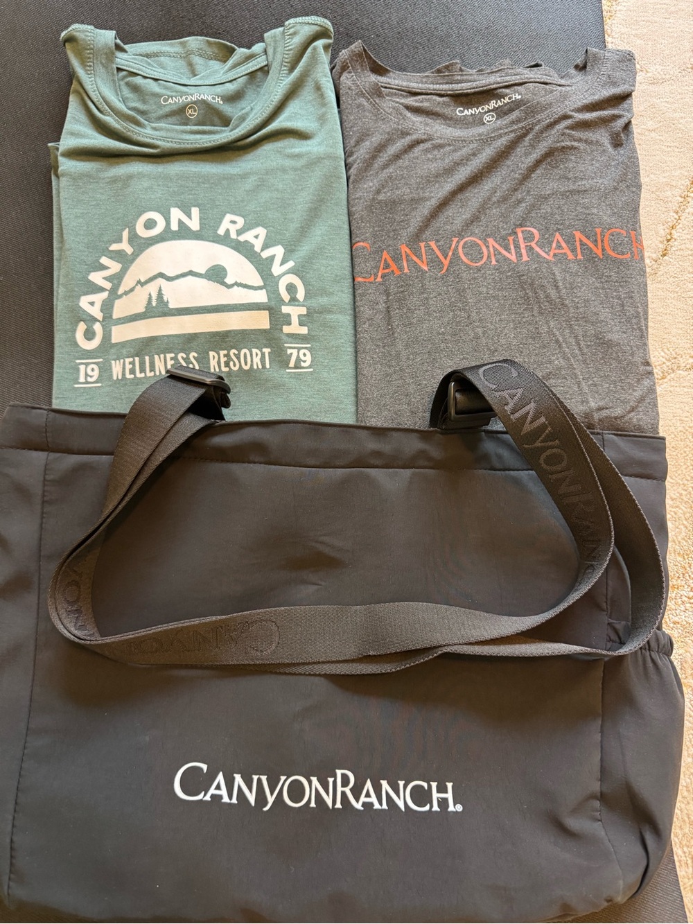 CANYON RANCH TEES and Black Canvas Shoulder Bag - Black